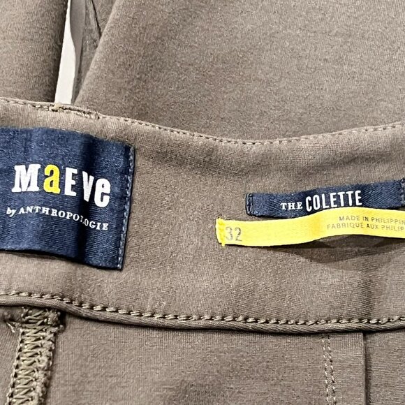 Anthropologie Maeve Colette Wide-Leg Cropped Pants, Olive, 32 - Picture 4 of 9